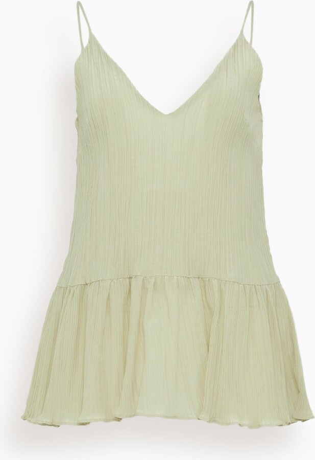 Lily Textured Flounce Top in Lime Blossom