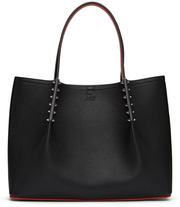 Christian Louboutin Black Grained Leather Small Cabarock Tote Bag ...