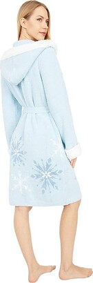 Barefoot Dreams CozyChic(r) Frozen Disney Robe (Ice Blue Multi) Women's Clothing