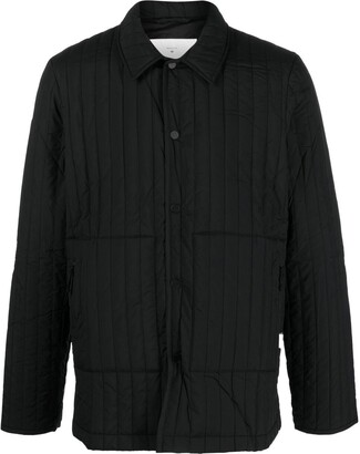 Rains Quilted Button-Front Shirt Jacket