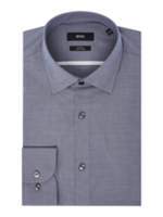 HUGO BOSS Men's Jerris Slim Fit Contrast Trim Micro Grid Shirt