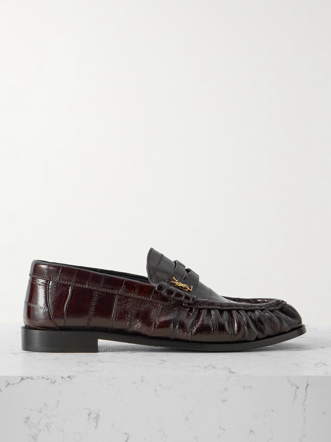 Saint Laurent Le Loafer Eel Loafers - Brown