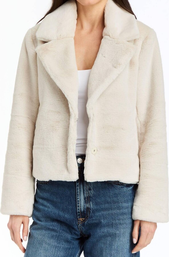 DREW Garnet Telluride Faux Fur Jacket In Bone