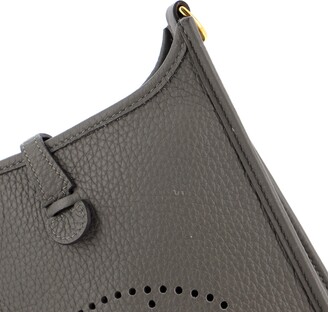 HERMES Evelyne PM III Clemence Leather Crossbody Bag Crevette