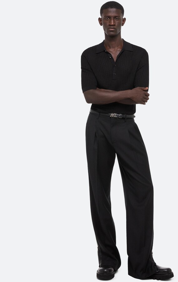 Helmut Lang Pointelle Rib Polo