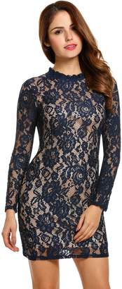 Zeagoo Women's Cocktail Dress Long Sleeve Lace Dresses for Special Occasions