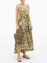 Thumbnail for your product : Marios Schwab Missi Tiered Floral-print Silk Dress - Yellow Print