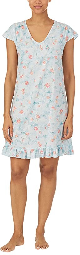Lauren Ralph Lauren Flutter Sleeve Ruffle Hem Gown - ShopStyle Nightgowns