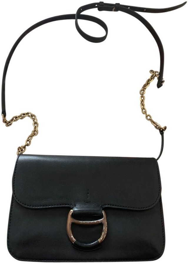 ralph lauren black leather handbag