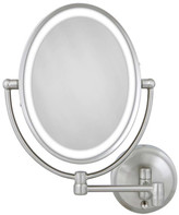 Thumbnail for your product : Zadro Cordless Dual LED Lighted Oval Wall Mount Mirror with 1X and 10X Magnification