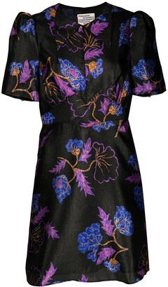 Baum und Pferdgarten Floral-Print Pointed-Collar Dress