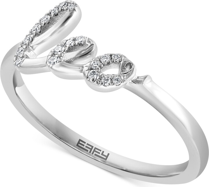 Effy Sterling Silver Diamond Ring | Shop the world's largest 