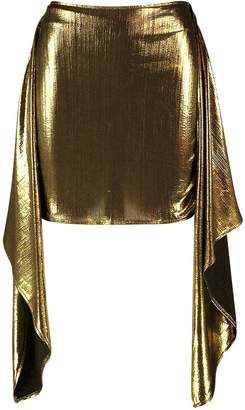 boohoo Metallic Drape Front Mini Skirt