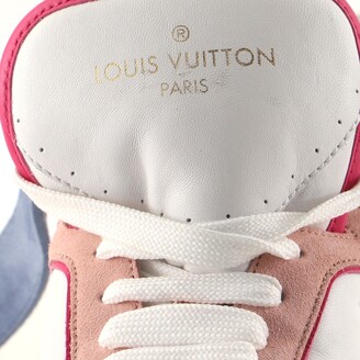 Louis Vuitton Red Leather And Embossed Monogram Suede Millenium Wedge  Sneakers Size 37.5 Louis Vuitton