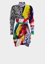 Thumbnail for your product : Versace Mega Mix Print Draped Mini Dress