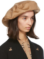 Thumbnail for your product : Burberry Tan Cashmere Beret