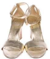 Thumbnail for your product : Gucci Metallic Ankle-Strap Wedges