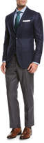 Thumbnail for your product : Kiton Flat-Front Twill Trousers, Charcoal