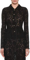Thumbnail for your product : Dolce & Gabbana Button-Front Long-Sleeve Fitted Lace Jacket