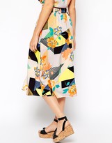Thumbnail for your product : Warehouse 80'S Floral Midi Skirt