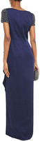Thumbnail for your product : Jenny Packham Wrap-effect Ruffled Embellished Satin-crepe Gown