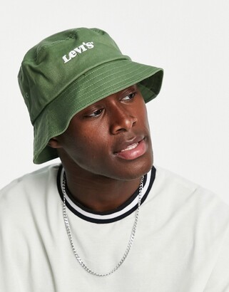 Levi's bucket hat in green with small logo - ShopStyle