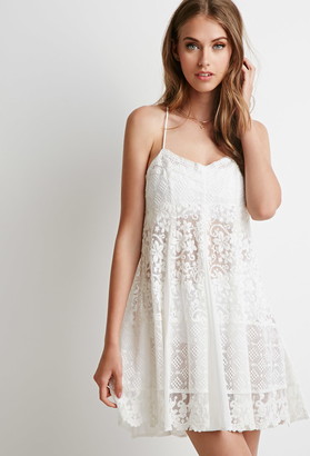 Forever 21 Floral-Embroidered Mesh Dress