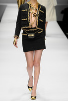 Thumbnail for your product : Moschino Chain-trimmed quilted crepe jacket