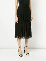 Thumbnail for your product : Oscar de la Renta tiered box pleated skirt