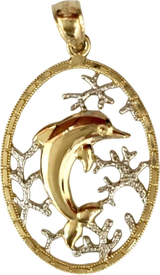 Etsy 14 Karat Solid Gold Hawaii Dolphin Pendant