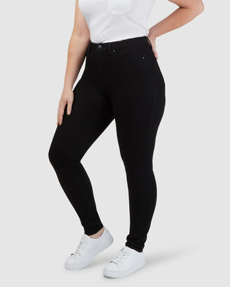 Jeanswest Women's Black High-Waisted - Freeform 360 Contour Curve Embracer High Waisted Skinny 7-8 Jeans