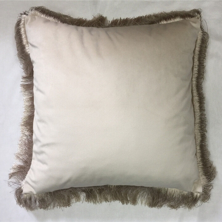 Classical Cream Velvet Cushion Cover with Tassels Pillowcase Throw For Sofa Car Chair Home Decorative Luxury Fashion