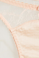 Thumbnail for your product : Agent Provocateur Helene stretch-silk satin-paneled mesh low-rise briefs
