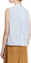 Thumbnail for your product : Vince Self-Tie Sleeveless Silk Blouse