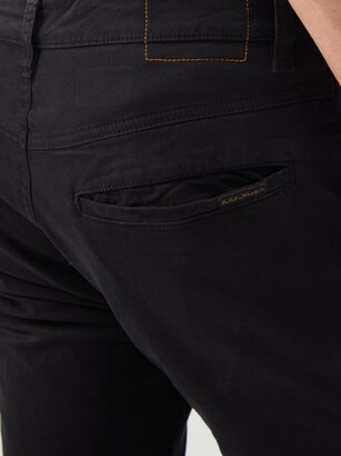 Nudie Jeans Slim Adam Organic Cotton-blend Chino Trousers - Black
