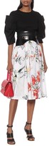 Thumbnail for your product : Alexander McQueen Floral cotton midi skirt