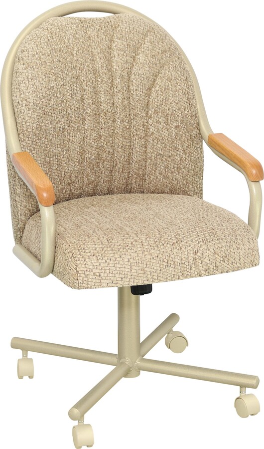 Etsy Caster Chair Company Brianna Swivel Tilt Arm in Wheat Tweed Fabric