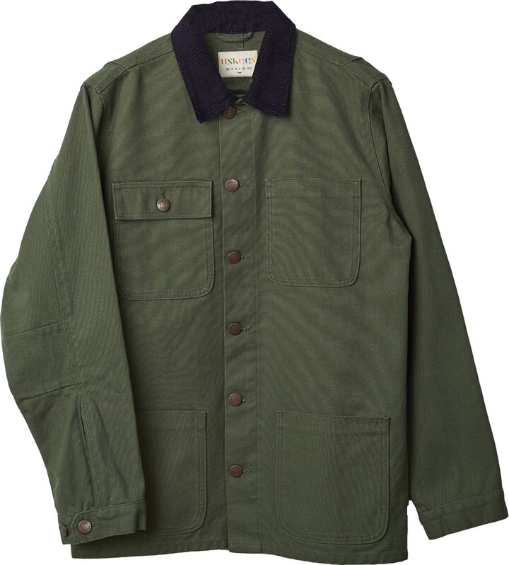 Uskees Men's Green Canvas Chore Jacket Coriander ShopStyle Outerwear