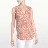 Thumbnail for your product : NYDJ FOREST FRONDS PRINTED SLEEVELESS PINTUCK PLEATBACK BLOUSE