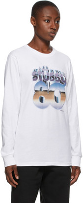 Stussy White 80 Chrome Long Sleeve T-Shirt