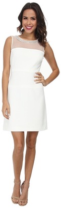 Christin Michaels Ottoman Mesh Fit and Flare Dress