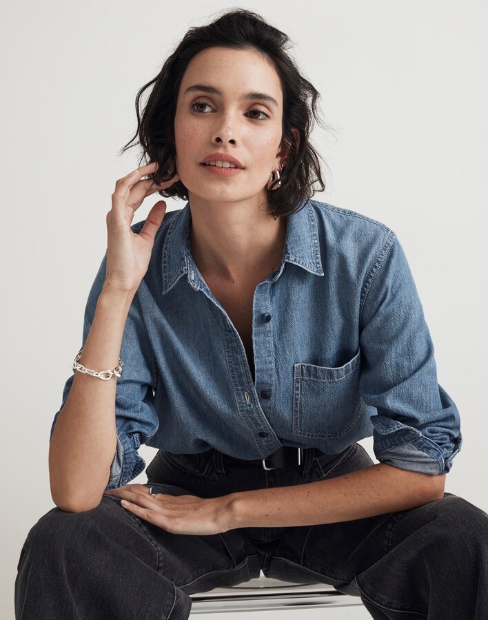 Madewell Denim Button-Up Shirt in Nielsen Wash ShopStyle Tops