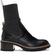 Thumbnail for your product : Chloé Black Franne Sock Ankle Boots