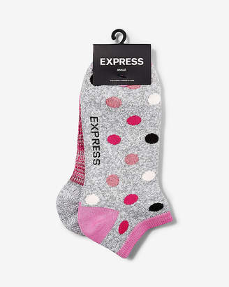 Express 2 Pack Polka Dot Space Dye Ankle Socks
