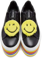Thumbnail for your product : Joshua Sanders Black Smile Rainbow Platform Sneakers