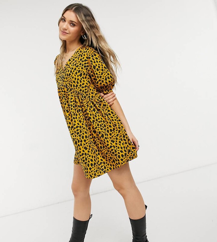 Wednesday's Girl mini smock dress in sketchy animal print ShopStyle