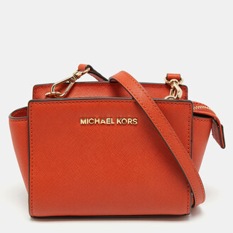 Michael Kors Women's Greenwich Small Saffiano Leather Crossbody Bag Orange