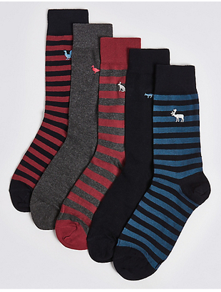 M&S Collection 5 Pairs of Cool & FreshfeetTM Socks