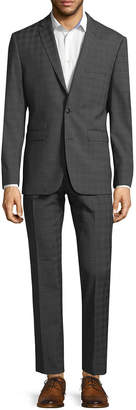 Vince Camuto Printed Criss-Cross Wool Formal Suit