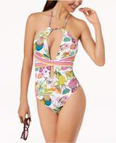 Thumbnail for your product : Trina Turk Key West Botanical Printed Plunging One-Piece Swimsuit